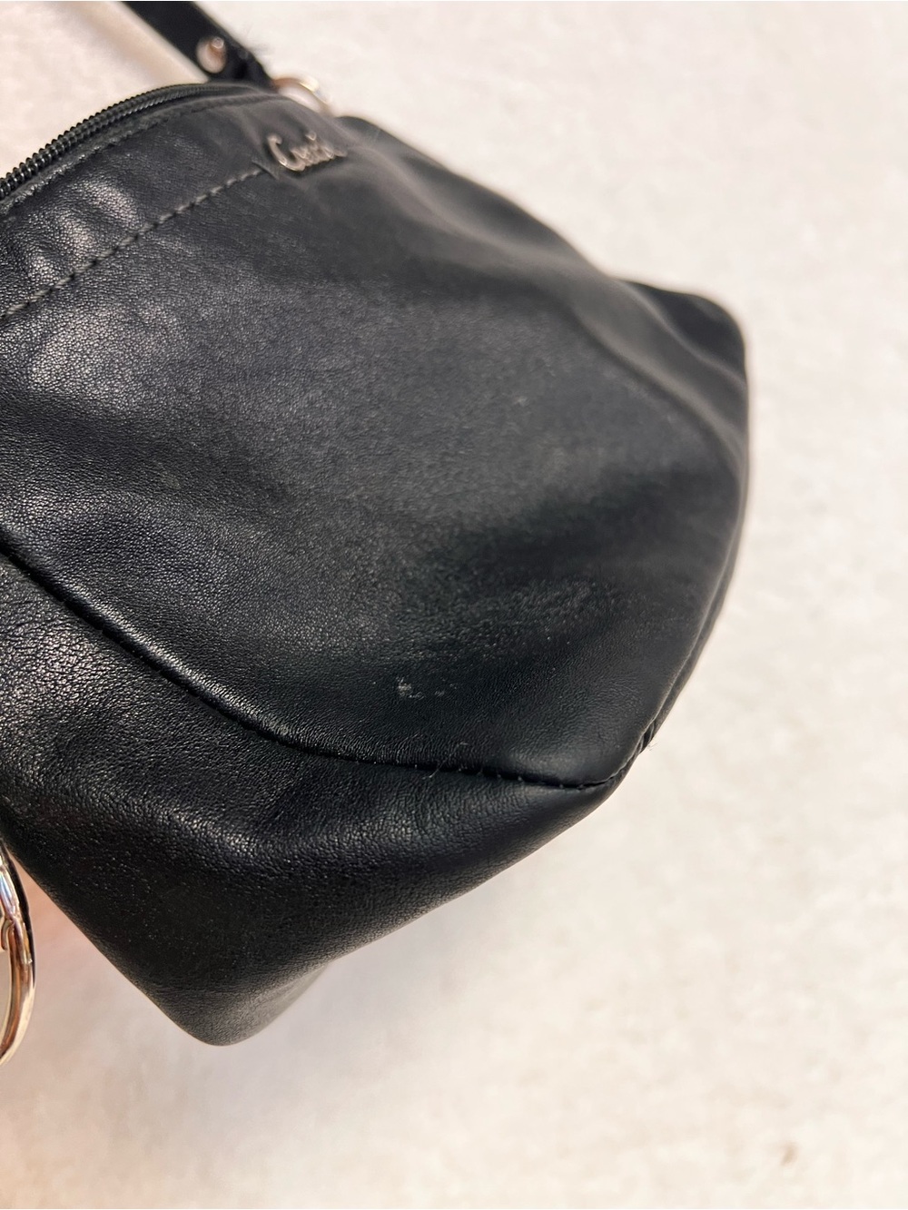 Coach Black Leather Shoulder Bag with Silver Charm - Picture 5 of 9